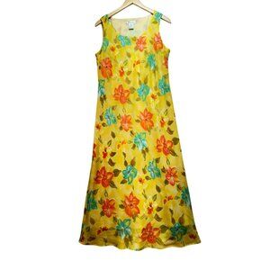 Vintage Dressbarn Floral Sleeveless Maxi Sundress Sze 14 Multicolor Retro Summer